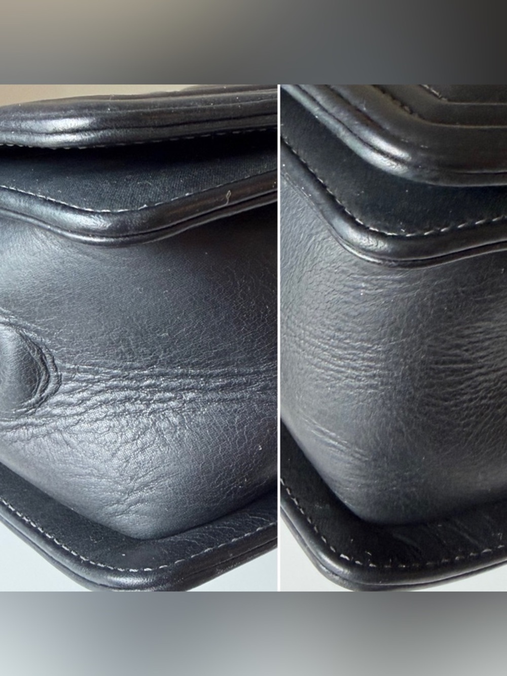Chanel Boy Bag Dark Gray Contrast Stitch Quilted Leather Ruthenium HW Old Medium - Picture 7 of 16